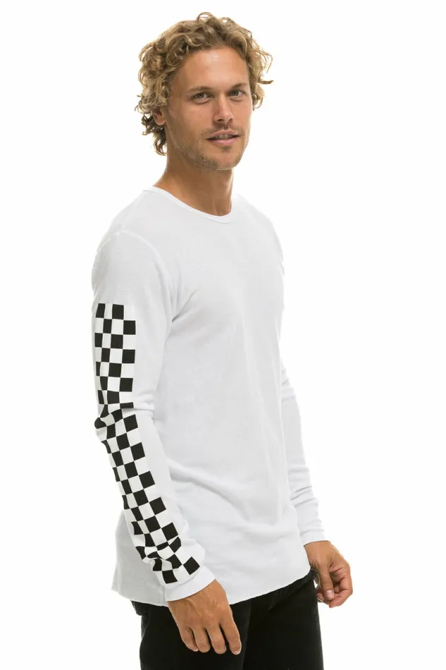 Women CHECK SLEEVE THERMAL 8211 WHITE Aviator Nation UnisexTees Women CHECK SLEEVE THERMAL 8211 WHITE Aviator Nation UnisexTees