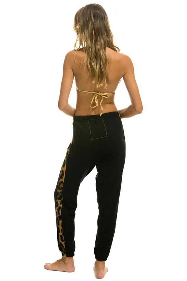 Women CHEETAH STRIPE SWEATPANTS 8211 BLACK CHEETAH Aviator Nation Sweatpants Women CHEETAH STRIPE SWEATPANTS 8211 BLACK CHEETAH Aviator Nation Sweatpants