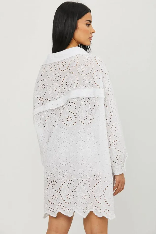 Women Chemise Blanche Longue Dtails Crochets White Brentiny Paris Shirts and Blouses Women Chemise Blanche Longue Dtails Crochets White Brentiny Paris Shirts and Blouses