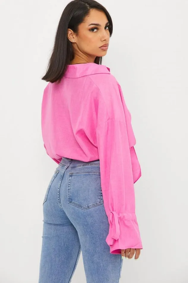Women Chemise Courte Rose A Nou Pink Brentiny Paris Shirts and Blouses