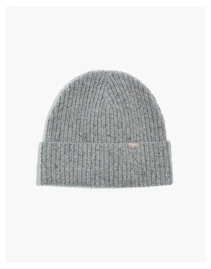 Women Chunky Merino Wool Cuffed Beanie Ashen Silver Madewell Hats