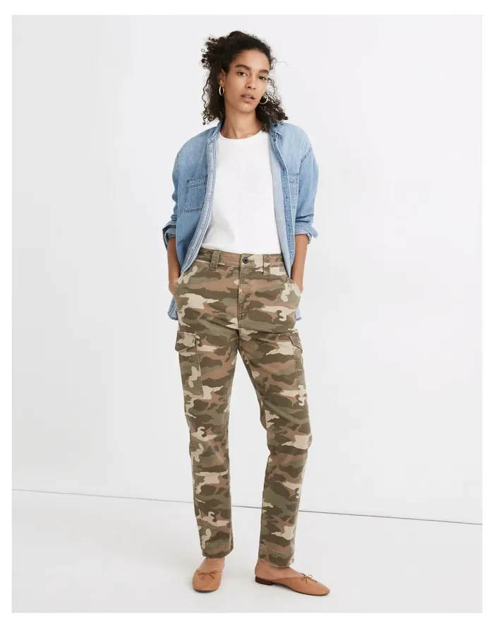 Women Classic Straight Cargo Pants In Camo Camo Madewell Pants
