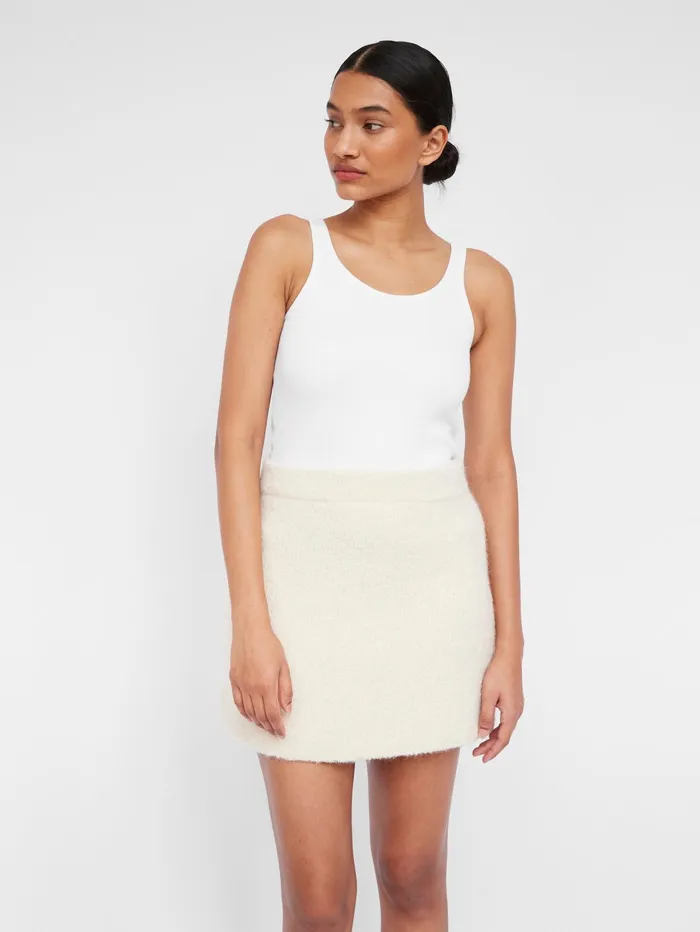 Women Clea 8211 Chloe Boucle Skirt In White Chalk The UNDONE Skirts