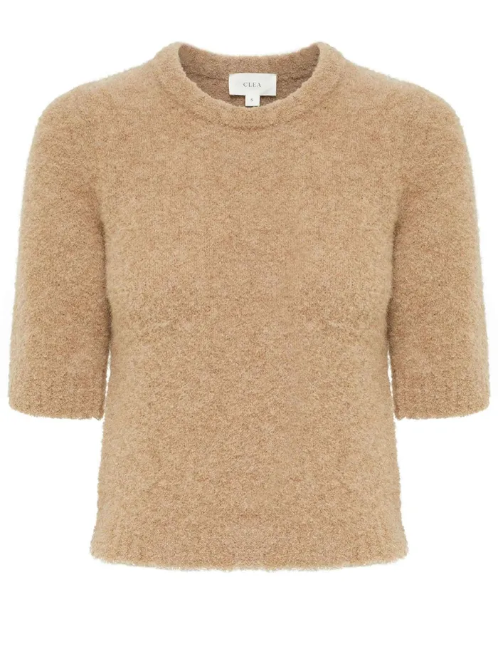 Women Clea 8211 Luna Boucle Tee In Camel The UNDONE Tops