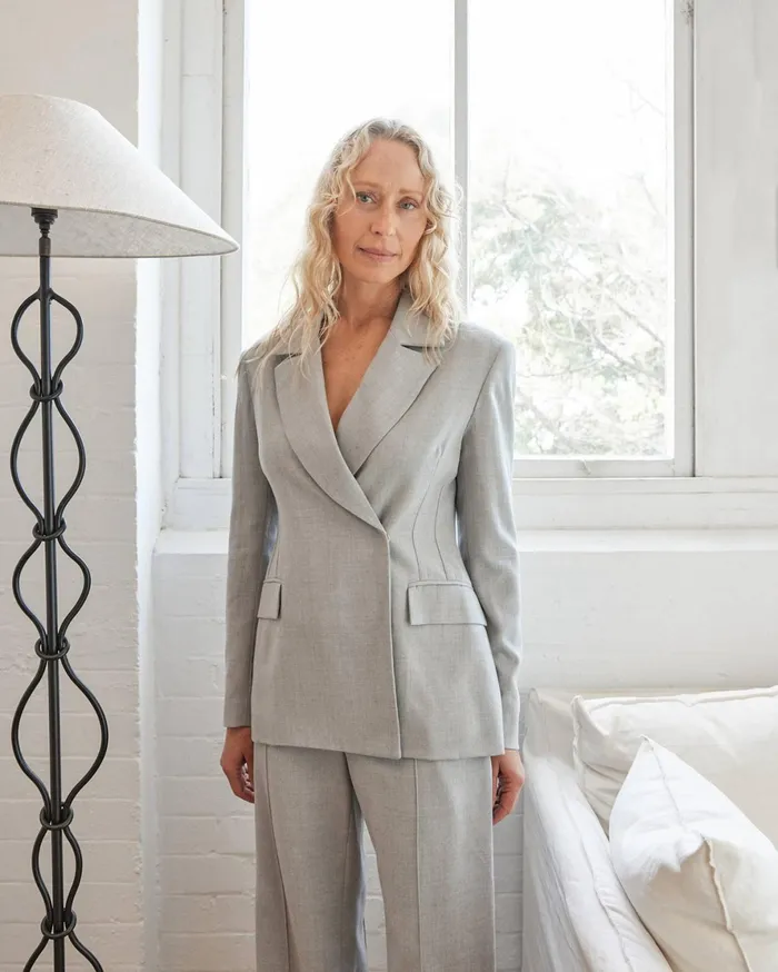 Women Clea 8211 Mateo DB Blazer In Grey The UNDONE Jackets