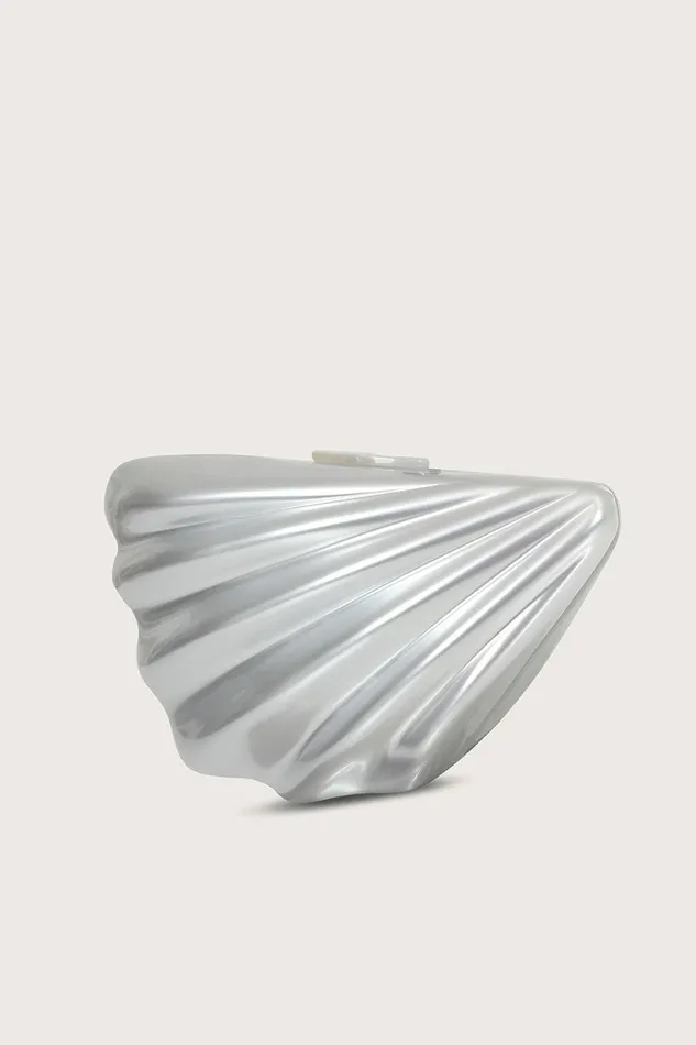 Women Clutch Bags Lavish Alice LOTTIE Acrylic Shell Clutch Bag In Silver Silver