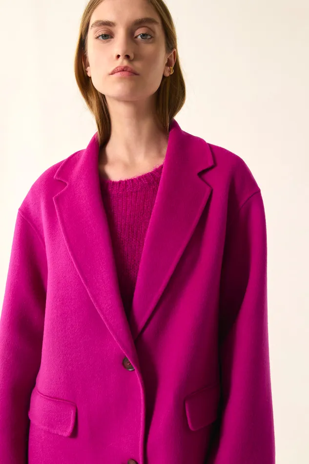 Women Coat Neron Lupin Manteau Laine Rose Des Petits Hauts Suits