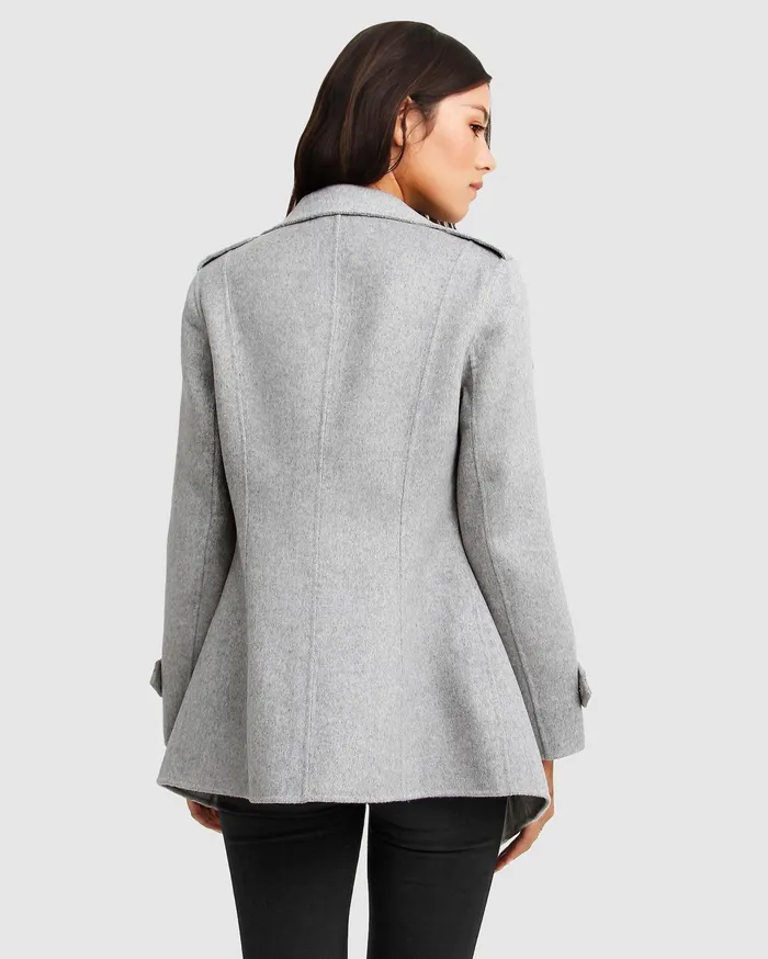 Women Coats and Jackets Belle and Bloom Bad Girl Wool Blend Moto CoatGrey