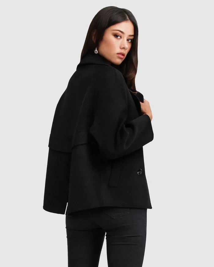 Women Coats and Jackets Belle and Bloom I039m Yours Wool Blend Peacoat 8211 Black