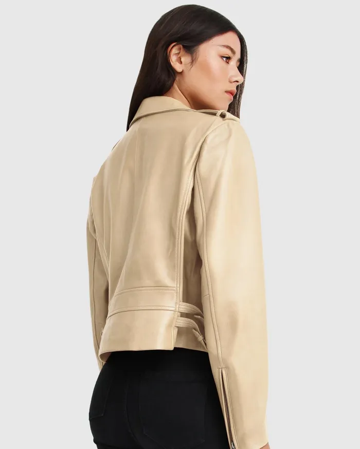 Women Coats and Jackets Belle and Bloom Just Friends Leather Jacket 8211 Sand