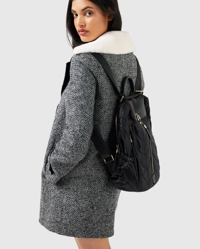 Women Coats and Jackets Belle and Bloom Liberty Sherpa Collar Wool Blend Coat 8211 Charcoal