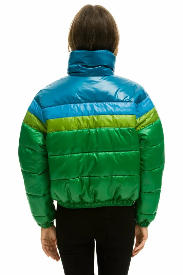 Women COLOR BLOCK LUXE APRES PUFFER JACKET 8211 AMAZON GLOSSY Aviator Nation Outerwear Women COLOR BLOCK LUXE APRES PUFFER JACKET 8211 AMAZON GLOSSY Aviator Nation Outerwear