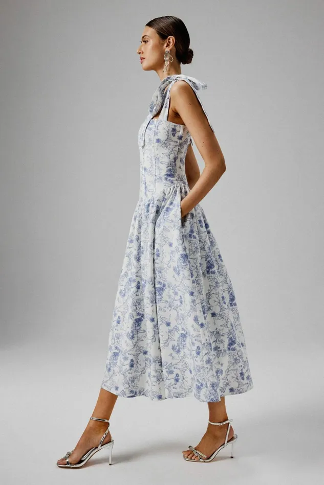 Women Corset Dresses Lavish Alice BLOSSOM Tie Shoulder Corset Sundress In Blue Porcelain Women Corset Dresses Lavish Alice BLOSSOM Tie Shoulder Corset Sundress In Blue Porcelain