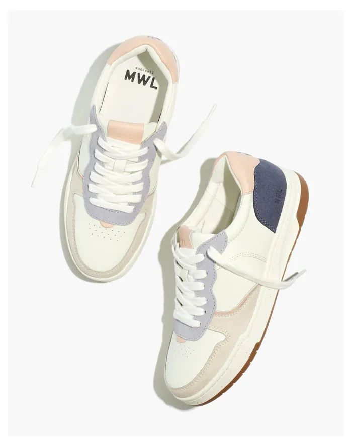 Women Court Low Top Sneakers In Colorblock Faded Lavander Multi Madewell Sneakers