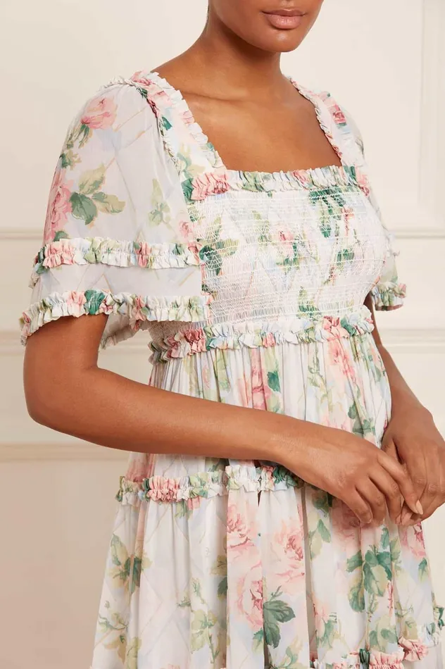 Women Day Dresses Needle and Thread Harlequin Rose Chiffon Smocked Ankle Gown Multi Women Day Dresses Needle and Thread Harlequin Rose Chiffon Smocked Ankle Gown Multi