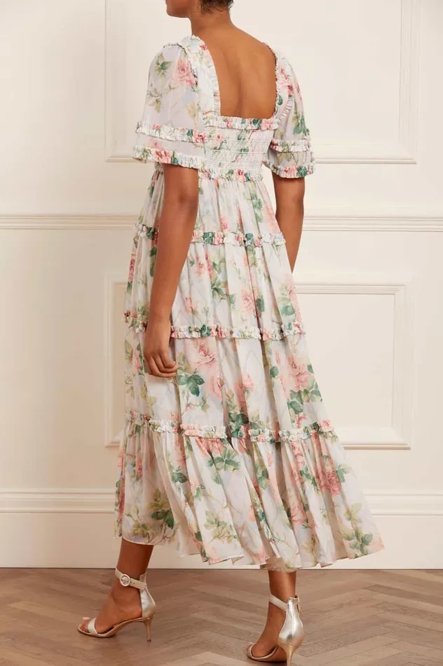 Women Day Dresses Needle and Thread Harlequin Rose Chiffon Smocked Ankle Gown Multi Women Day Dresses Needle and Thread Harlequin Rose Chiffon Smocked Ankle Gown Multi