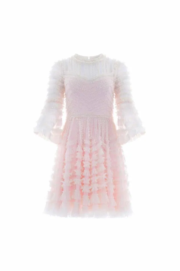 Women Day Dresses Needle and Thread La Vie En Rose Round Neck Mini Dress Pink