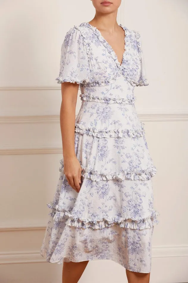 Women Day Dresses Needle and Thread Rambling Roses Cotton Midaxi Dress Multi