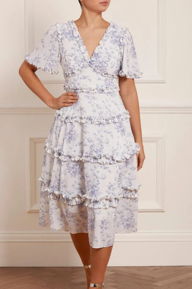 Women Day Dresses Needle and Thread Rambling Roses Cotton Midaxi Dress Multi