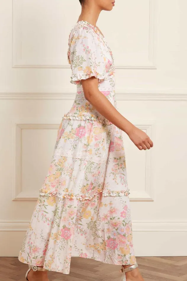 Women Day Dresses Needle and Thread Sunrise Bloom Cotton Ribbon Ankle Gown Multi