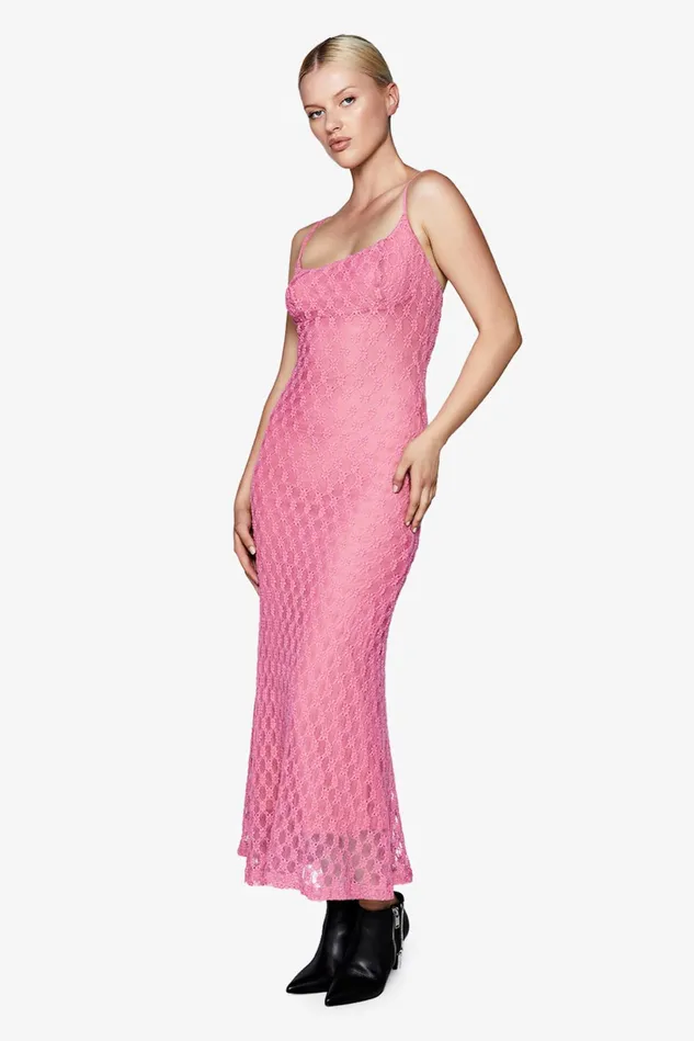 Women Day To Night Dresses Bardot Adoni Mesh Midi Dress In Lili Pink Lili Pink Women Day To Night Dresses Bardot Adoni Mesh Midi Dress In Lili Pink Lili Pink
