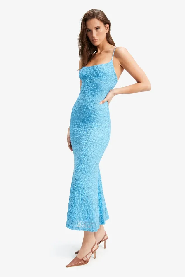 Women Day To Night Dresses Bardot Adoni Mesh Midi Dress In Mid Blue Mid Blue Women Day To Night Dresses Bardot Adoni Mesh Midi Dress In Mid Blue Mid Blue
