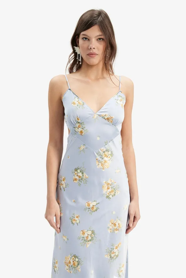 Women Day To Night Dresses Bardot Malinda Slip Dress In Baby Blue Floral Baby Blue Floral Women Day To Night Dresses Bardot Malinda Slip Dress In Baby Blue Floral Baby Blue Floral