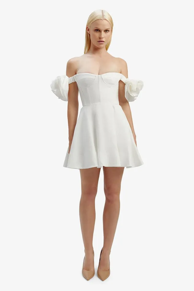 Women Day To Night Dresses Bardot Sigma Mini Dress In Orchid White Orchid White