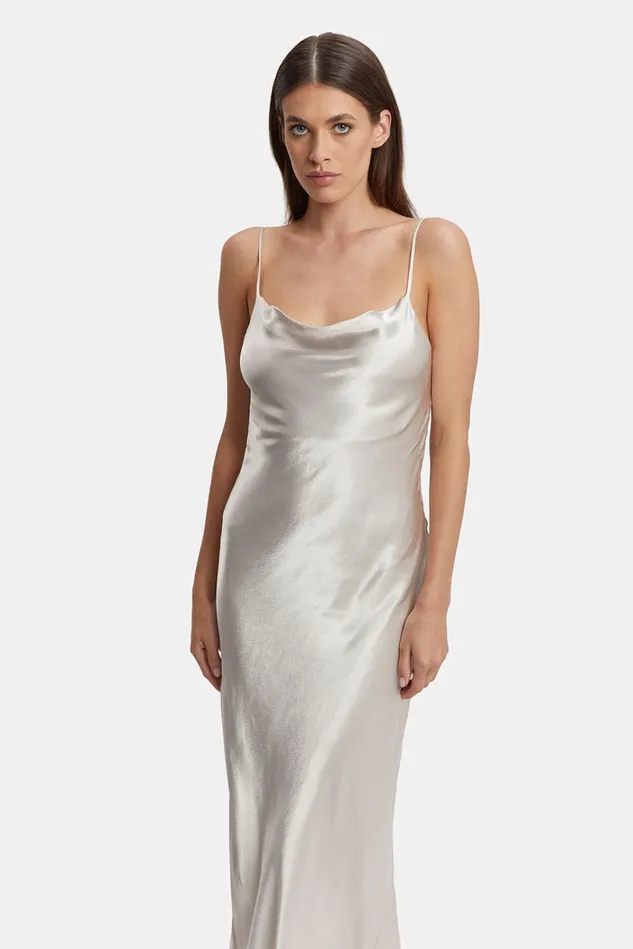 Women Day To Night Dresses Bardot Trina Slip Dress In Oyster Oyster
