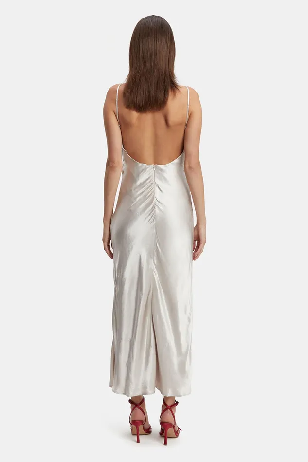 Women Day To Night Dresses Bardot Trina Slip Dress In Oyster Oyster