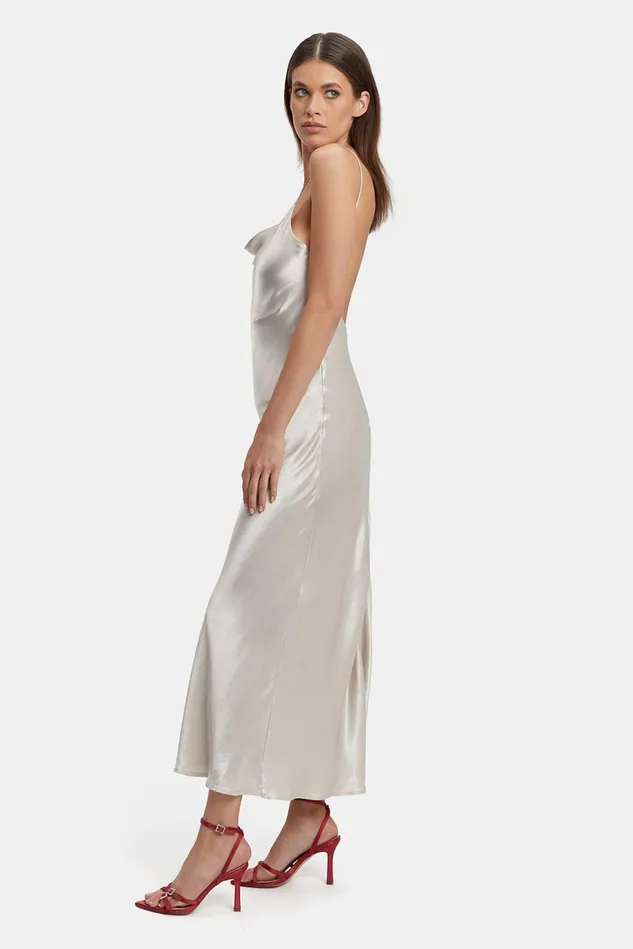 Women Day To Night Dresses Bardot Trina Slip Dress In Oyster Oyster