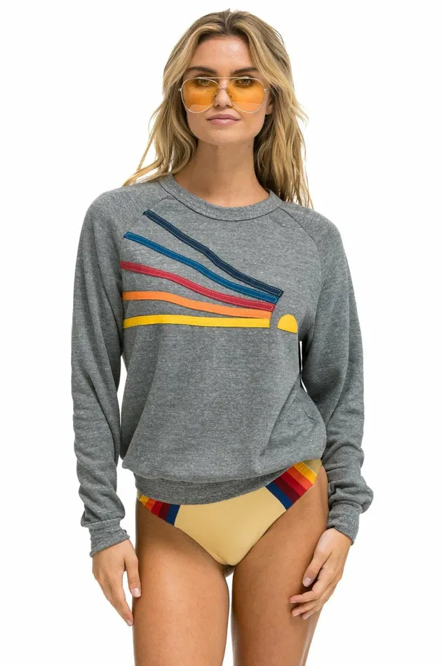 Women DAYDREAM SWEATSHIRT 8211 HEATHER GREY Aviator Nation UnisexCrewSweatshirt