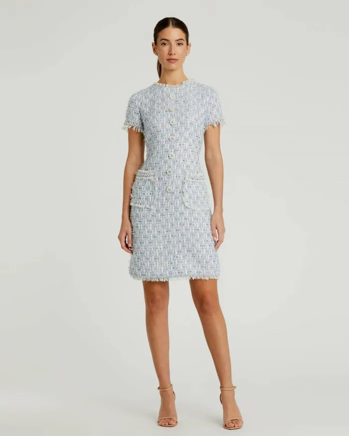 Women Daytime Dresses Mac Duggal Blue Cap Sleeve Floral Button Detail Shift Dress Blue Multi Women Daytime Dresses Mac Duggal Blue Cap Sleeve Floral Button Detail Shift Dress Blue Multi