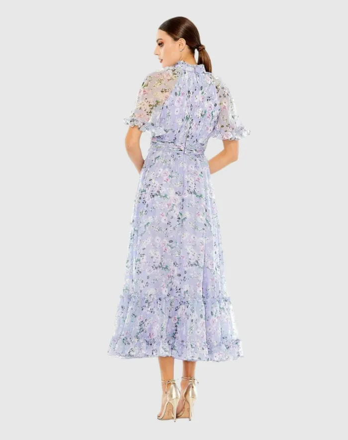 Women Daytime Dresses Mac Duggal Floral Print High Neck Raglan Sleeve Dress Lilac Multi Women Daytime Dresses Mac Duggal Floral Print High Neck Raglan Sleeve Dress Lilac Multi