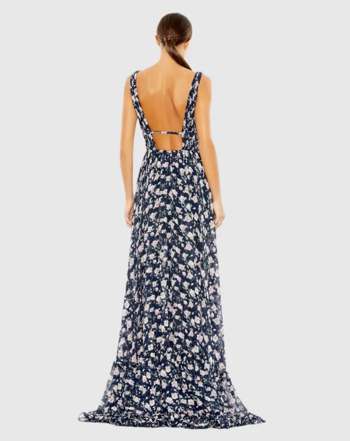 Women Daytime Dresses Mac Duggal Floral Print Sleeveless Ruffled HighLow Gown Pink Multi Women Daytime Dresses Mac Duggal Floral Print Sleeveless Ruffled HighLow Gown Pink Multi