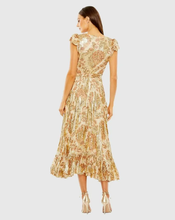Women Daytime Dresses Mac Duggal Flutter Sleeve Floral Wrap Dress Cream Multi Women Daytime Dresses Mac Duggal Flutter Sleeve Floral Wrap Dress Cream Multi