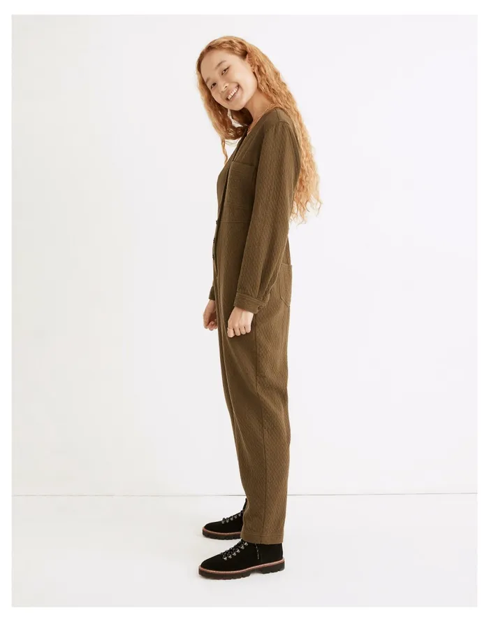 Women Diamond Jacquard Coverall Jumpsuit Kale Madewell Jumpsuits and Overalls Women Diamond Jacquard Coverall Jumpsuit Kale Madewell Jumpsuits and Overalls