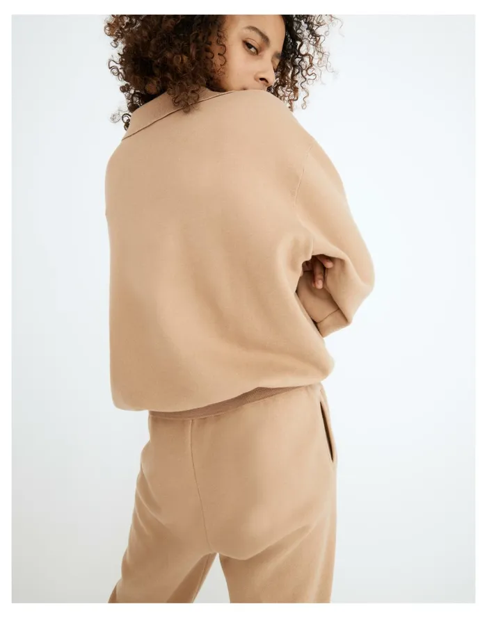 Women Donni Vintage Fleece Polo Sweatshirt Camel Madewell Sweatshirts and Sweatpants Women Donni Vintage Fleece Polo Sweatshirt Camel Madewell Sweatshirts and Sweatpants