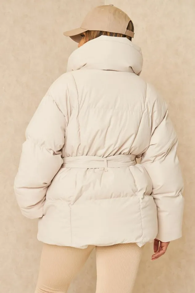 Women Doudoune Courte Matelasse Beige Ceinture Beige Brentiny Paris Parkas And Down Jackets Women Doudoune Courte Matelasse Beige Ceinture Beige Brentiny Paris Parkas And Down Jackets