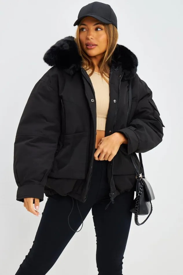 Women Doudoune Courte Noire Capuche En Fourrure Black Brentiny Paris Parkas And Down Jackets Women Doudoune Courte Noire Capuche En Fourrure Black Brentiny Paris Parkas And Down Jackets