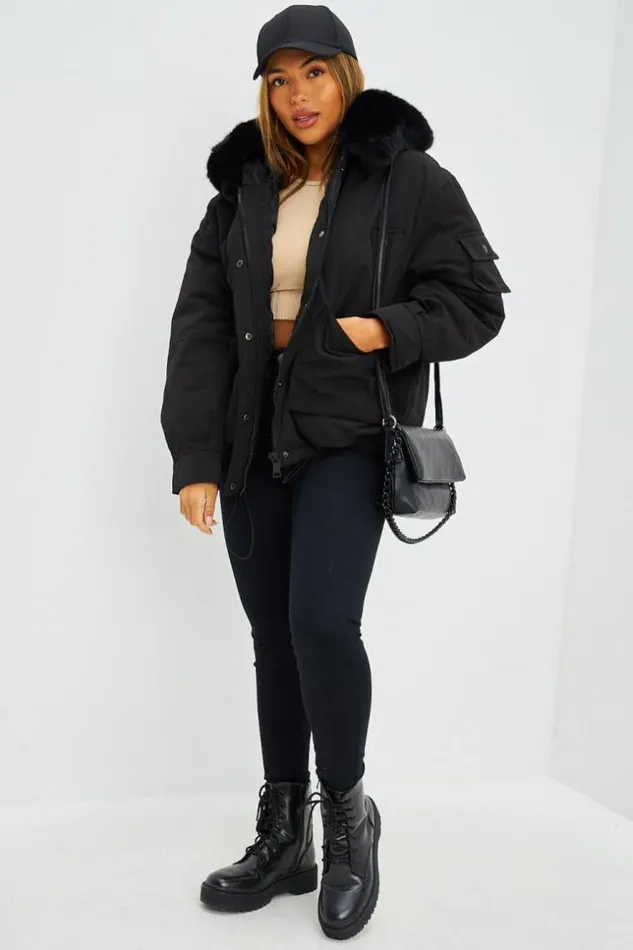 Women Doudoune Courte Noire Capuche En Fourrure Black Brentiny Paris Parkas And Down Jackets Women Doudoune Courte Noire Capuche En Fourrure Black Brentiny Paris Parkas And Down Jackets