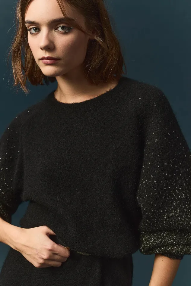 Women Dress Barty Noir Robe En Laine Et Mohair Avec Lurex Noir Des Petits Hauts Dresses and Skirts