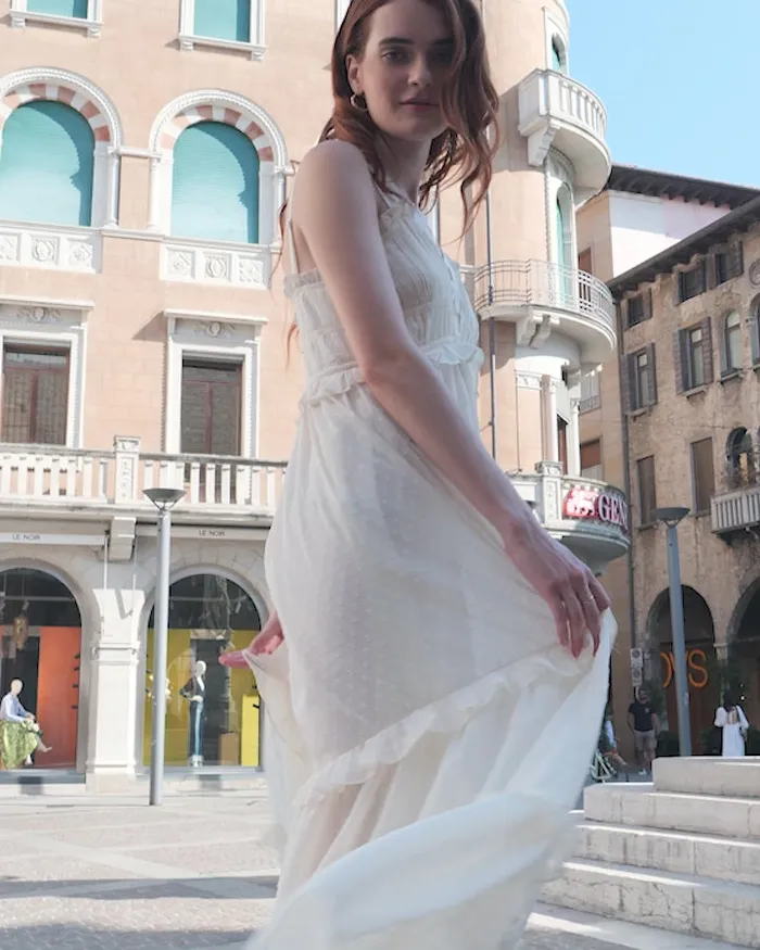 Women Dresses Belle and Bloom As It Was Tiered Midi Dress 8211 Vintage White