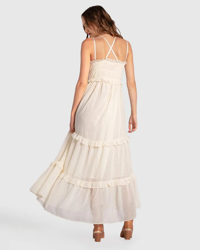 Women Dresses Belle and Bloom As It Was Tiered Midi Dress 8211 Vintage White