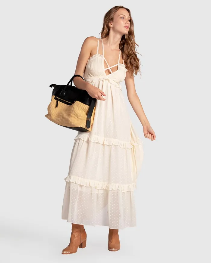 Women Dresses Belle and Bloom As It Was Tiered Midi Dress 8211 Vintage White