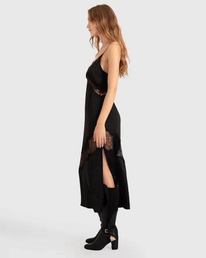 Women Dresses Belle and Bloom Heavenly Bodies Lace Slip Dress 8211 Black