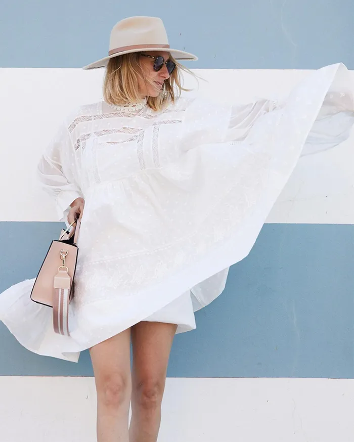 Women Dresses Belle and Bloom Unforgettable Oversized Lace Mini Dress 8211 White