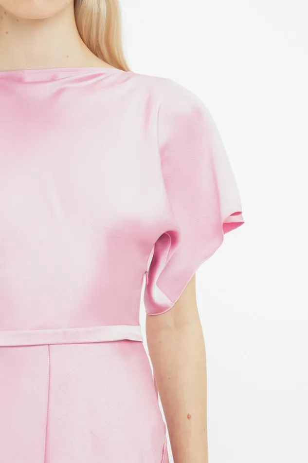 Women Dresses Victoria Beckham Draped Sleeve Cut Out Mini Dress In Rose
