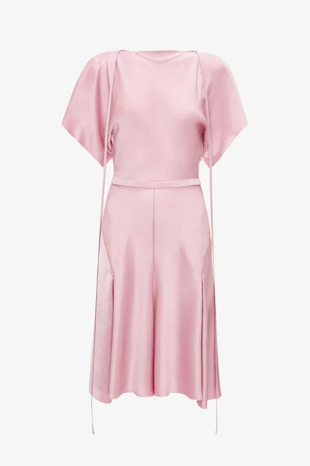 Women Dresses Victoria Beckham Draped Sleeve Cut Out Mini Dress In Rose