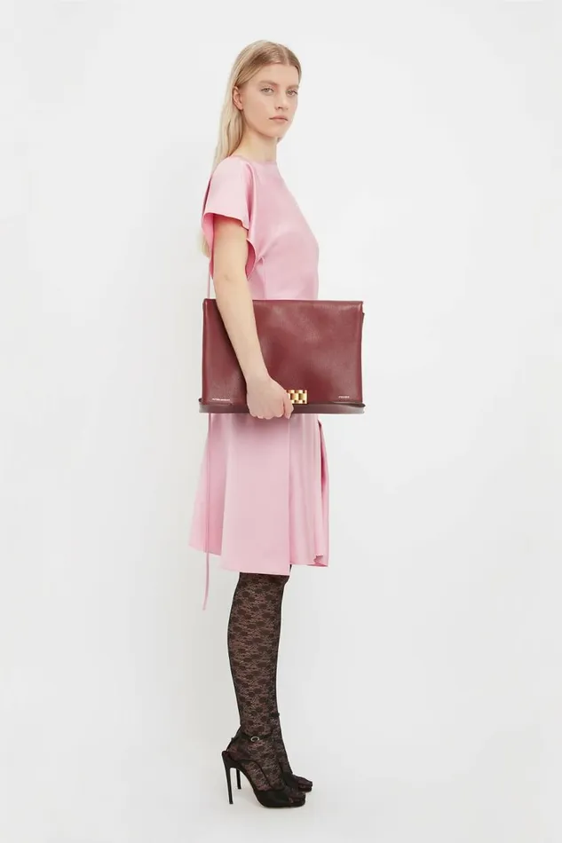Women Dresses Victoria Beckham Draped Sleeve Cut Out Mini Dress In Rose